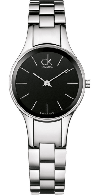 Calvin Klein Simplicity Black Dial Silver Steel Strap Watch for Women - K4323130