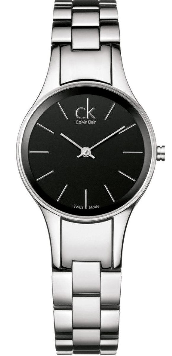Calvin Klein Simplicity Black Dial Silver Steel Strap Watch for Women - K4323130