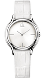 Calvin Klein Skirt White Dial White Leather Strap Watch for Women - K2U231K6