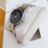 Calvin Klein Snake Black Dial Silver Steel Strap Watch For Women - K6E23141