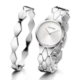 Calvin Klein Snake Silver Dial Silver Steel Strap Watch For Women - K6E23146