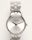 Calvin Klein Snake Silver Dial Silver Steel Strap Watch For Women - K6E23146