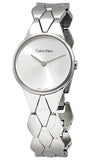 Calvin Klein Snake Silver Dial Silver Steel Strap Watch For Women - K6E23146