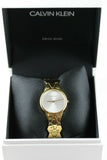 Calvin Klein Snake Silver Dial Yellow Gold Steel Strap Watch For Women - K6E23546