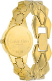Calvin Klein Snake Silver Dial Yellow Gold Steel Strap Watch For Women - K6E23546