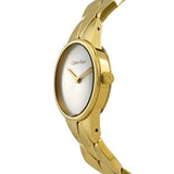 Calvin Klein Snake Silver Dial Yellow Gold Steel Strap Watch For Women - K6E23546