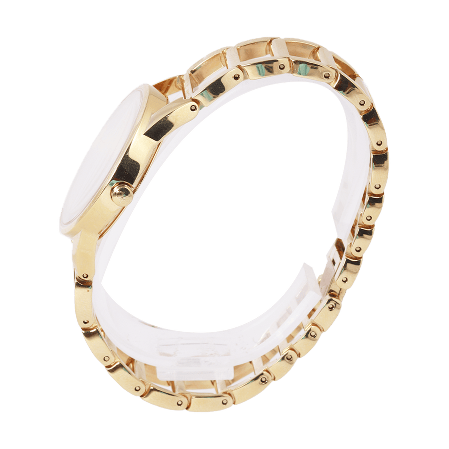 Calvin Klein Stately Silver Dial Gold Steel Strap Watch for Women - K3G23526