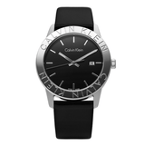 Calvin Klein Steady Black Dial Black Leather Strap Watch for Women - K7Q211C1