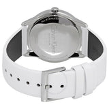 Calvin Klein Steady Silver Dial White Leather Strap Watch for Women - K7Q211L6