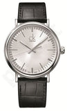 Calvin Klein Surround Silver Dial Black Leather Strap Watch for Men - K3W211C6