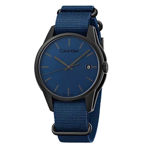 Calvin Klein Tone Blue Dial Blue NATO Strap Watch for Men - K7K514VN