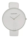 Calvin Klein Full Moon White Dial White Leather Strap Watch for Women - K8Y231L6