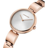 Calvin Klein Wavy White Dial Rose Gold Steel Strap Watch for Women - K9U23646