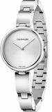 Calvin Klein Wavy Silver Dial Silver Steel Strap Watch for Women - K9U23146
