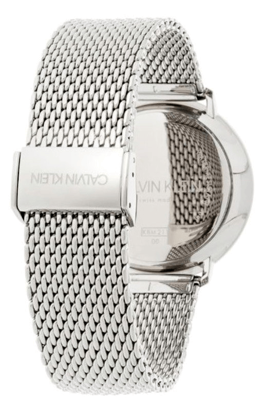 Calvin Klein White Dial Silver Mesh Bracelet Watch for Women - K8M21126