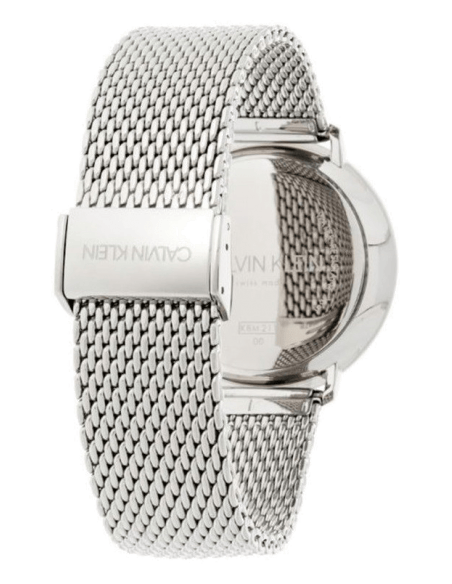 Calvin Klein White Dial Silver Mesh Bracelet Watch for Women - K8M21126