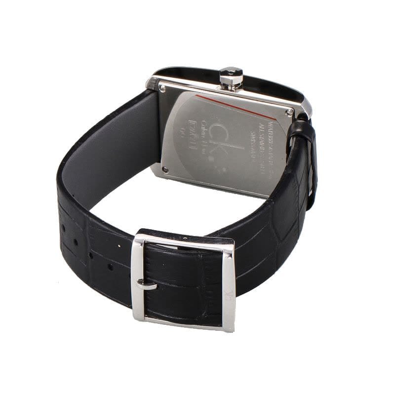 Calvin Klein Window Black Dial Black Leather Strap Watch for Men - K2M23107