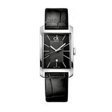 Calvin Klein Window Black Dial Black Leather Strap Watch for Men - K2M23107