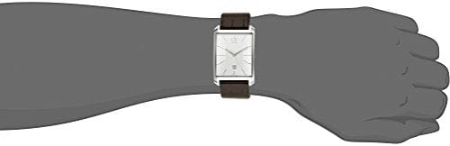 Calvin Klein Window Silver Dial Brown Leather Strap Watch for Men - K2M21126