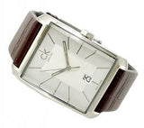 Calvin Klein Window Silver Dial Brown Leather Strap Watch for Men - K2M21126