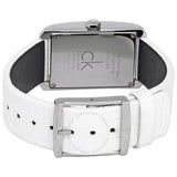 Calvin Klein Window White Dial White Leather Strap Watch for Women - K2M23120