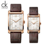 Calvin Klein Window White Dial Brown Leather Strap Watch for Women - K2M23620