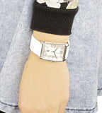 Calvin Klein Window White Dial White Leather Strap Watch for Men - K2M21120