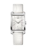 Calvin Klein Window White Dial White Leather Strap Watch for Women - K2M23120