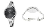 Calvin Klein Lively Black Dial Silver Steel Strap Watch for Women - K4U23121