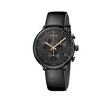 Calvin Klein High Noon Black Dial Black Leather Strap Watch for Men - K8M274CB