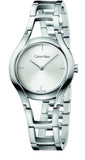 Calvin Klein Class White Dial Silver Steel Strap Watch for Women - K6R23126