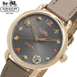 Coach Delancey Grey Dial Brown Leather Strap Watch for Women - 14502797