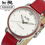 Coach Delancey White Dial Red Leather Strap Watch for Women - 14502878