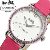 Coach Delancey White Dial Red Leather Strap Watch for Women - 14502879