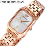 Emporio Armani Giola White Mother of Pearl Dial Rose Gold Steel Strap Watch For Women - AR11147