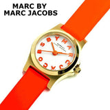 Marc Jacobs Henry Dinky White Dial Orange Leather Strap Watch for Women - MBM1236