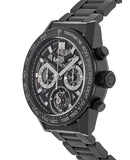 Tag Heuer Carrera Chronograph Tourbillion Ceramic Black Dial Black Steel Strap Watch for Men - CAR5A90.BH0742