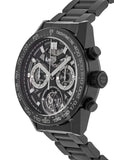 Tag Heuer Carrera Chronograph Tourbillion Ceramic Black Dial Black Steel Strap Watch for Men - CAR5A90.BH0742