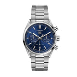 Tag Heuer Carrera Chronograph Blue Dial Silver Steel Strap Watch for Men - CBN2011.BA0642