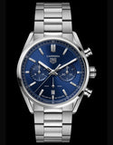 Tag Heuer Carrera Chronograph Blue Dial Silver Steel Strap Watch for Men - CBN2011.BA0642