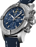 Breitling Avenger Chronograph 45mm Blue Dial Blue Calfskin Strap Watch for Men - A13317101C1X2