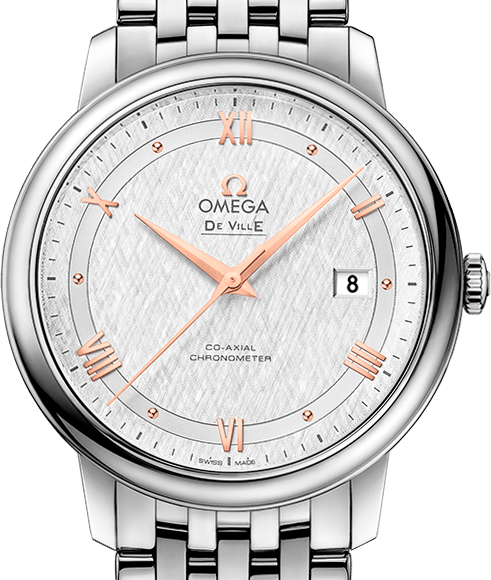 Omega De Ville Prestige Co Axial Silver Dial Silver Steel Strap Watch for Men - 424.10.40.20.02.004