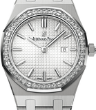 Audemars Piguet Royal Oak Quartz Diamonds White Dial Silver Steel Strap Watch for Women - 67651ST.ZZ.1261ST.01