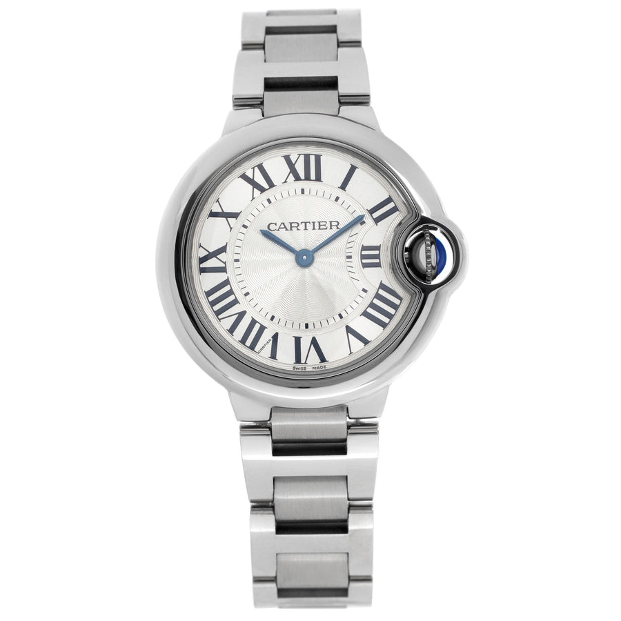 Cartier Ballen Bleu De Cartier Silver Dial Silver Steel Strap Watch for Women - W6920084