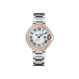 Cartier Ballon Bleu De Cartier Diamonds Silver Dial Silver Steel Strap Watch for Women - WE902080