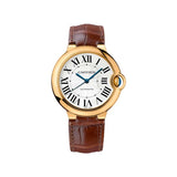 Cartier Ballon Bleu De Cartier Silver Dial Brown Leather Strap Watch for Women - W6900356