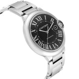 Cartier Ballon Bleu de Cartier Black Dial Silver Steel Strap Watch for Men - W6920042