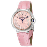 Cartier Ballon Bleu De Cartier Pink Dial Pink Leather Strap Watch for Women - WSBB0007