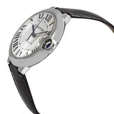 Cartier Ballon Bleu de Cartier Silver Dial Black Leather Strap Watch for Men - WSBB0026