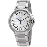 Cartier Ballon Bleu De Cartier Silver Dial Silver Steel Strap Watch for Men - WSBB0049